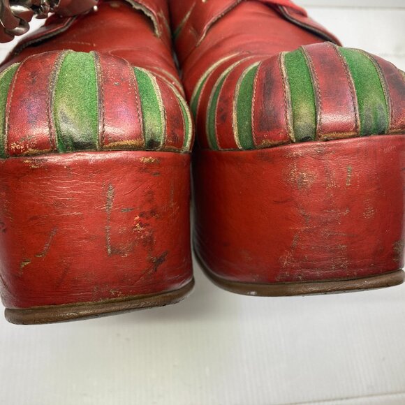 RARE 1970 iconic Kiss chunky platform 4" disco mens boots shoes sz 9 - Picture 3 of 12